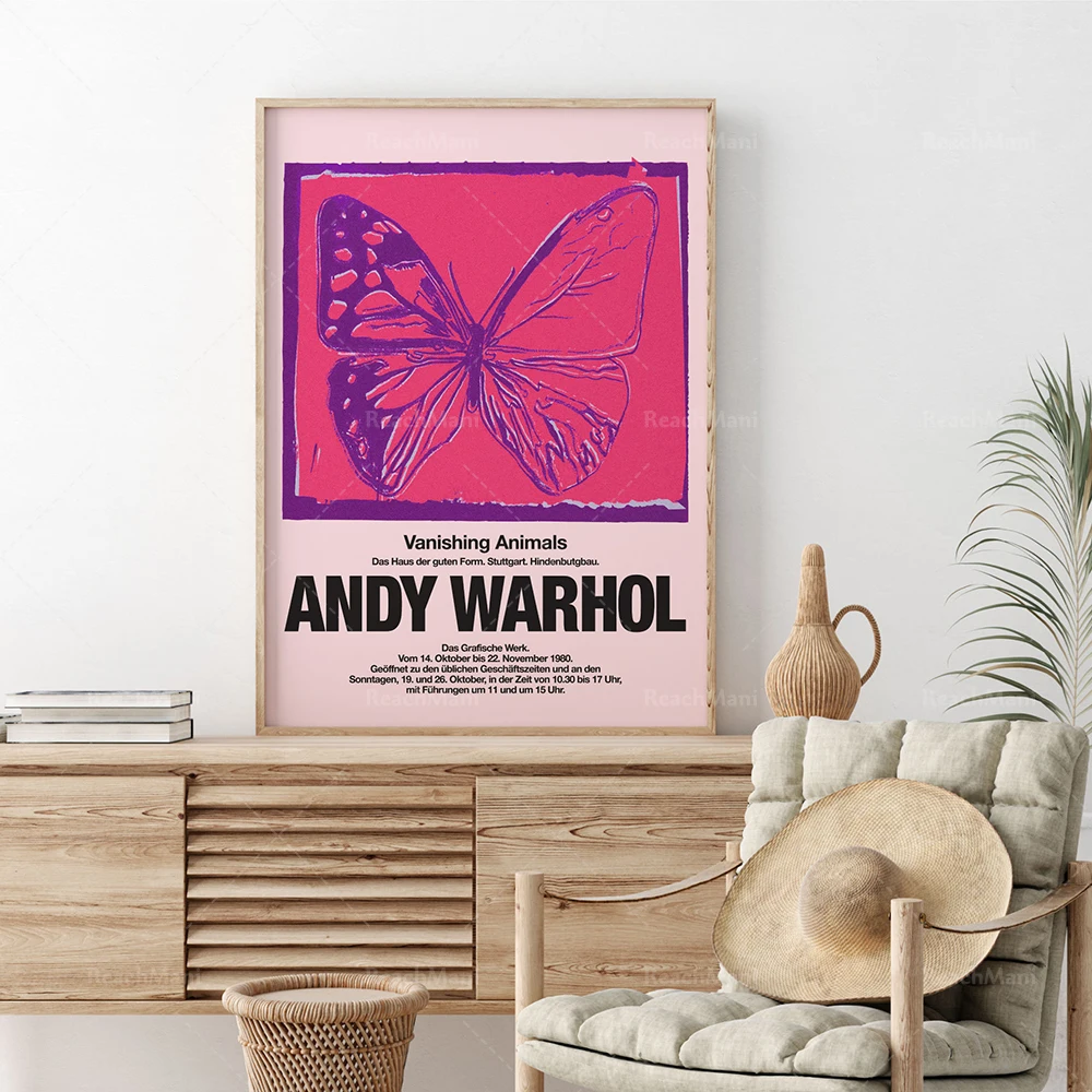 Andy Warhol butterfly, Andy Warhol постер, Andy Warhol art print, 3D Warhol,