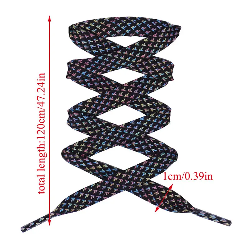 

1Pair Reflective Flat Shoelaces Fluorescent Sneaker Shoestrings Sports Shoelace Running Shoes lace Adult children Shoelaces