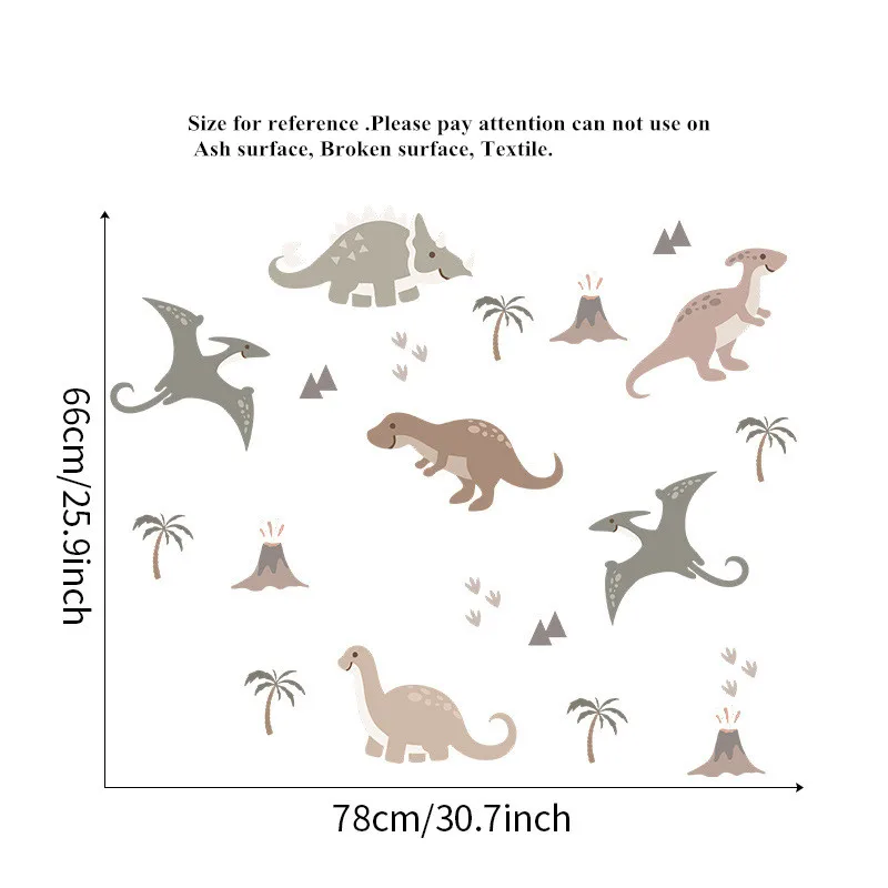 Мультяшные наклейки на стену с динозавром домашний декор украшение для гостиной