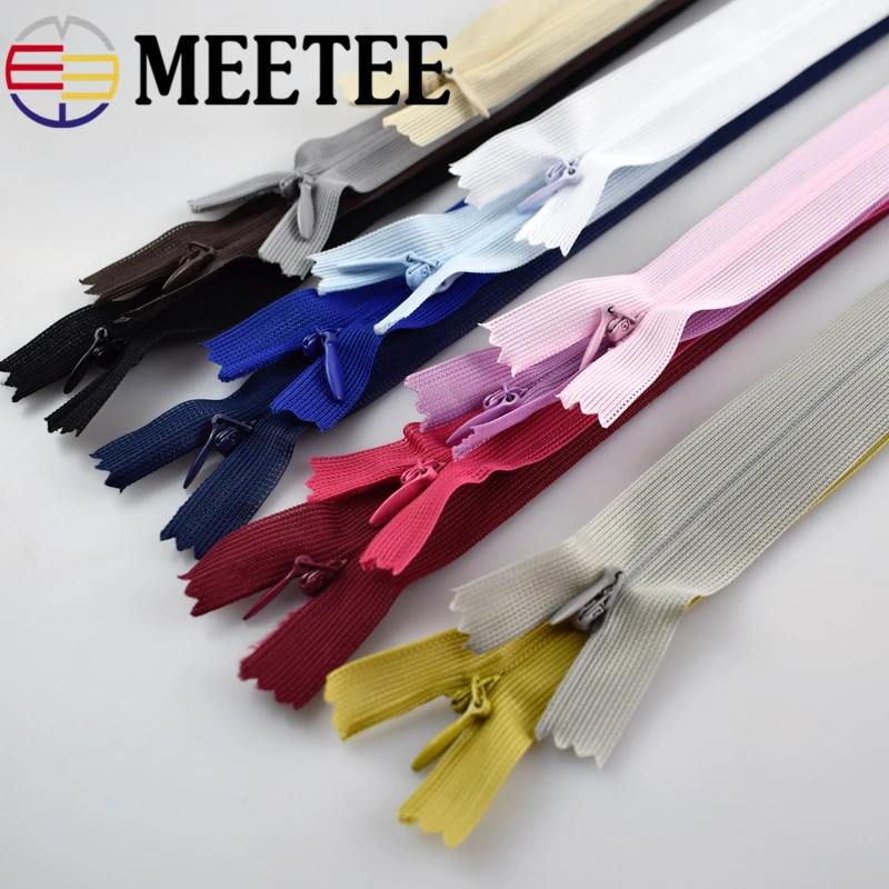 20 шт 3 # нейлоновые молнии 25/30/40/50/60 см Красочные невидимые катушки молния портной