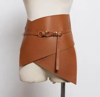 Women's runway fashion pu leather elastic Cummerbunds female Dress coat Corsets Waistband Belts decoration wide belt R1776