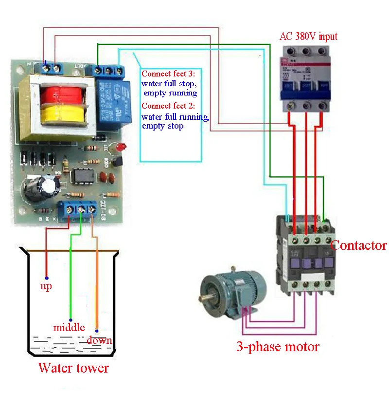Переменный ток 380 В 10 А контроль уровня жидкости переключатель управления модуль