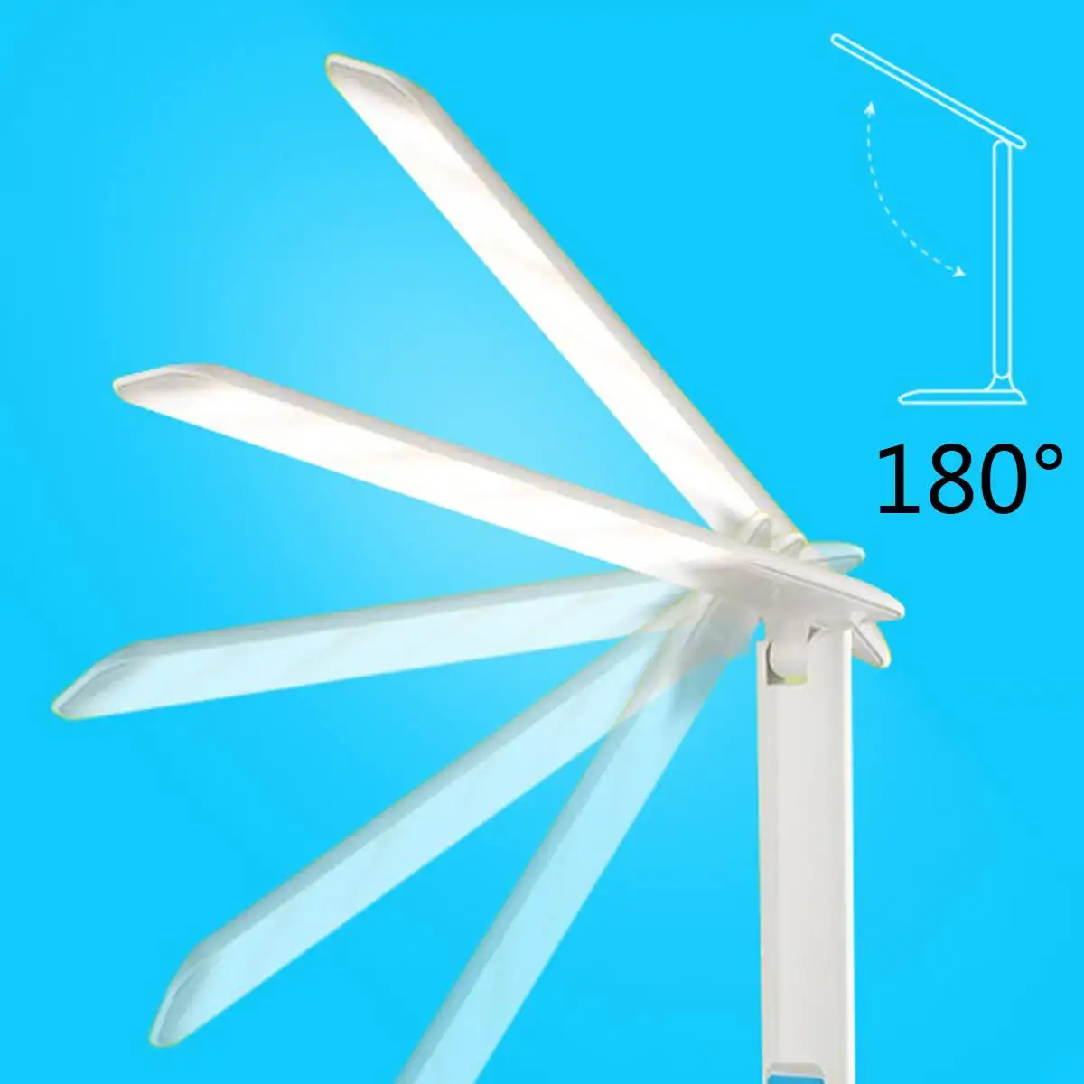 

Wireless LED Desk Lamp With Calendar Temperature Alarm Clock Touch Switch USB Rechargeable Reading Light For Office Study