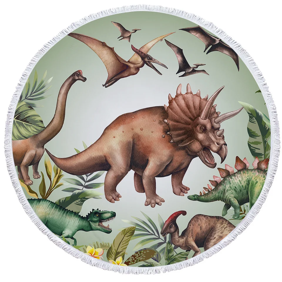Постельное белье Outlet динозавр круглый пляжное полотенце Jurassic гобелен дети мультфильм карта мира микрофибра Большое банное полотенце для взрослых 150 см