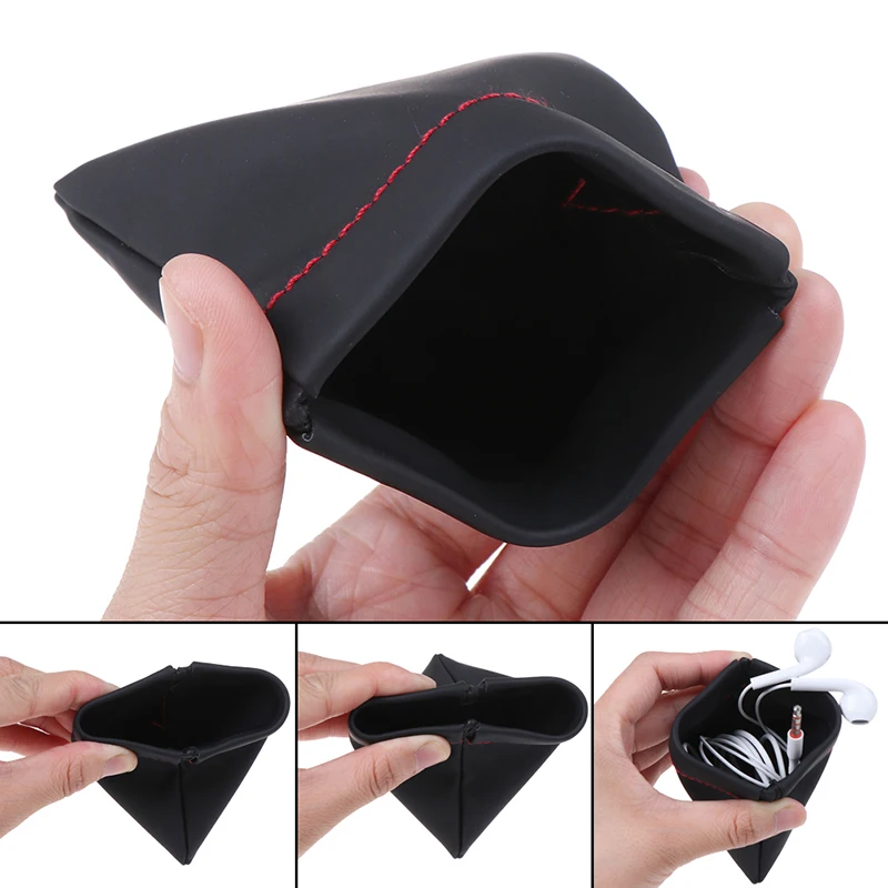 

2pcs Portable Earphone Case PU Leather Storage Bag Waterproof Headset Headphone Carrying Pouch Earphone Accessory Protector