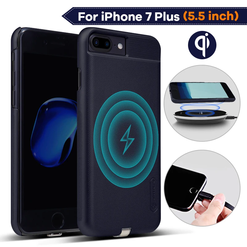 Магнитный чехол Qi для iPhone 7 Plus с аккумулятором 5 дюйма беспроводное зарядное