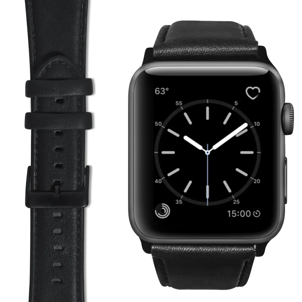 

For Apple Watch Band Series SE/6/5/4/3/2 Classic Leather Strap Oil Skin Replaceable Bracelet Belt for iWatch 44MM 40MM 42MM 38MM