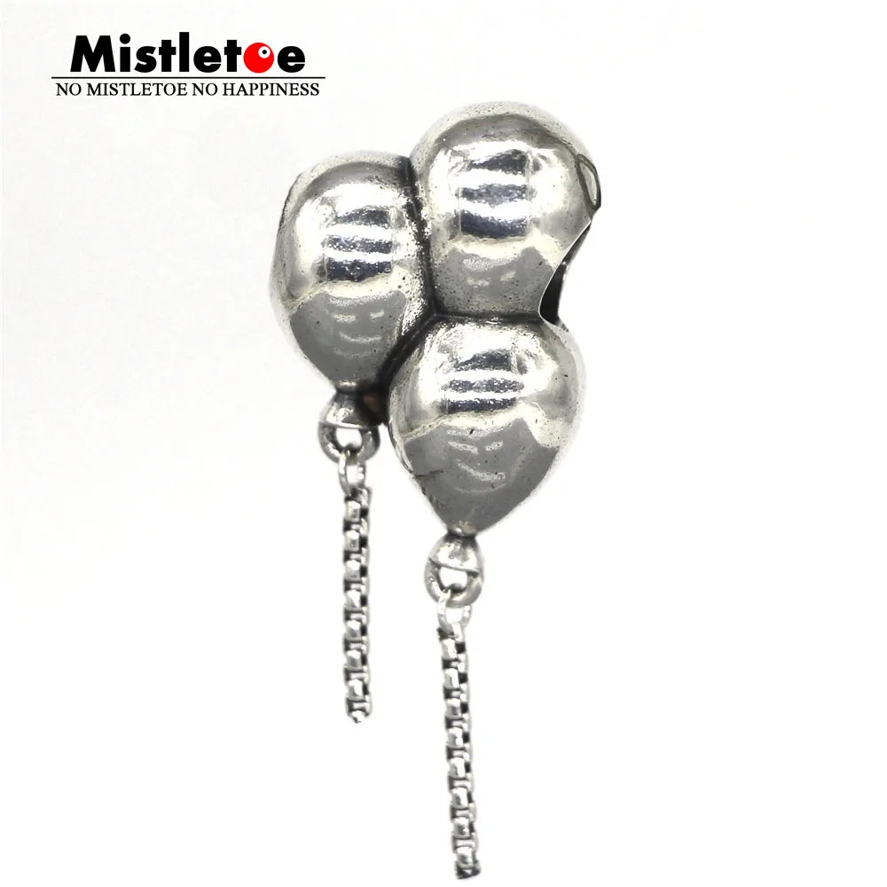 Омела стерлинговое серебро 925 пробы три воздушных шаров висячая подвеска