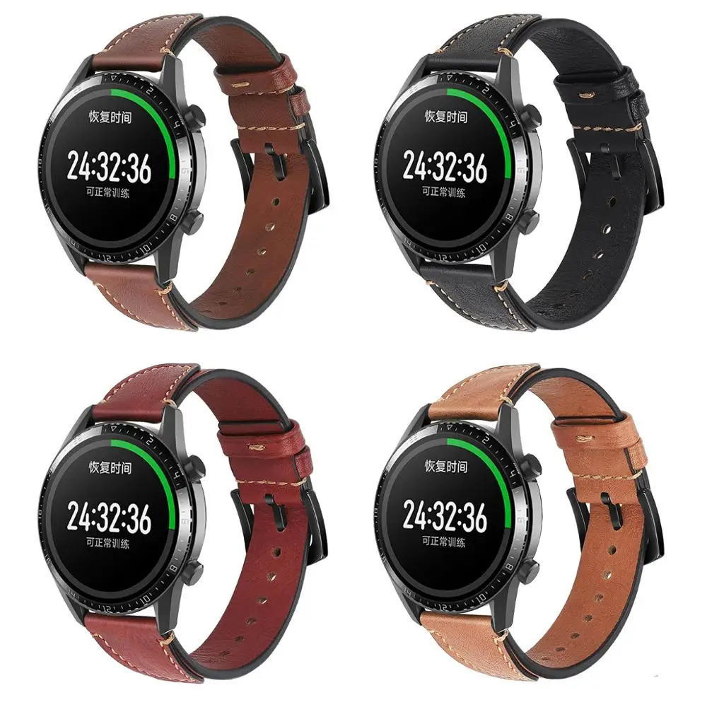 Ремешок из мягкой натуральной кожи для наручных часов Huawei Watch GT2 46 мм/Watch GT|Ремешки