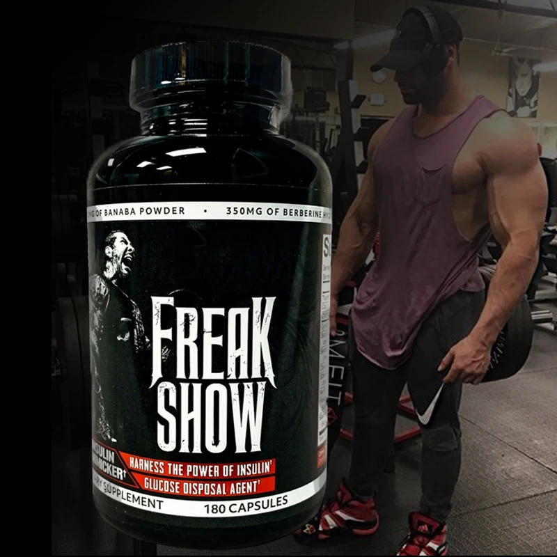 

5% Nutrition FREAK SHOW FITNESS WORKOUT INSULIN MIMIKER BUILD MUSCLE BULK PUMP CUTTING REDUCE FAT 180 caps/bottle