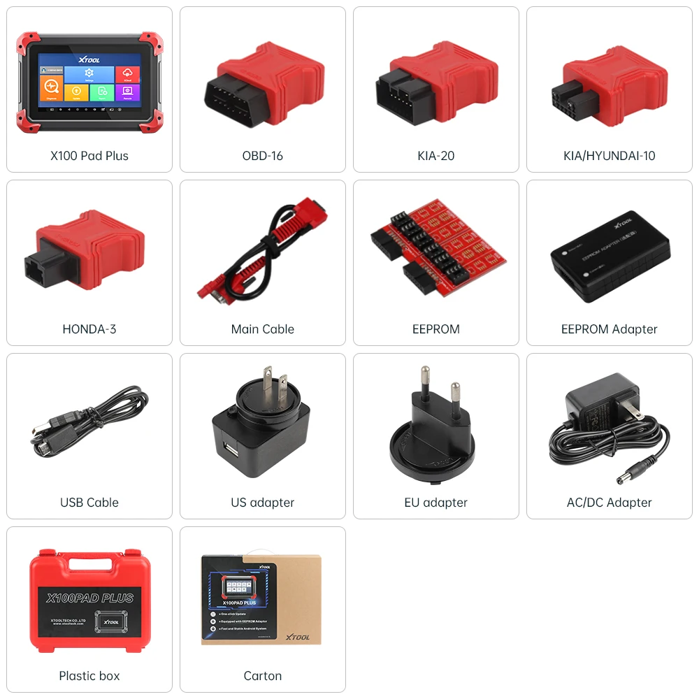Автомобильный диагностический инструмент XTOOL X100 PAD PLUS программатор ключей OBDII с 12