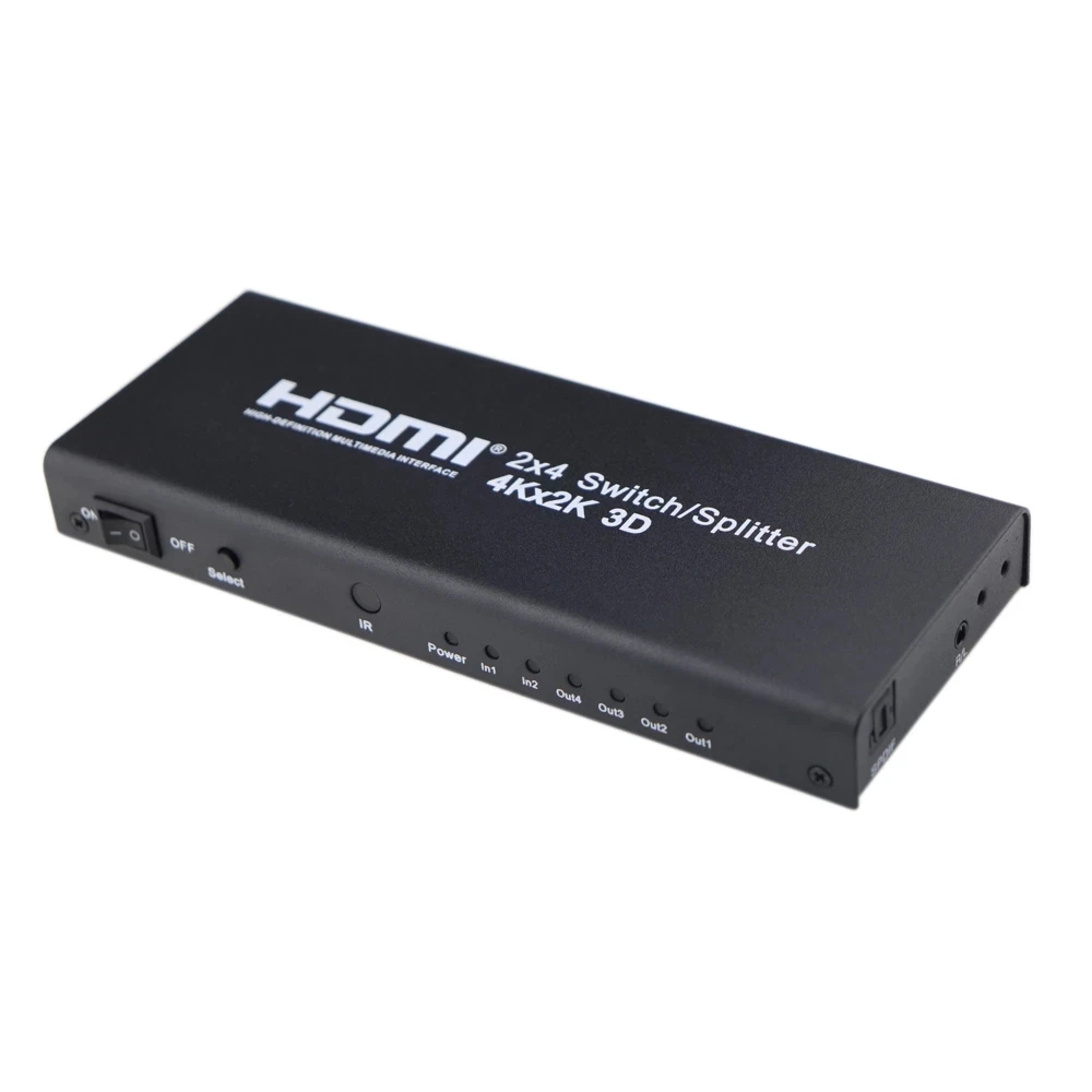 2x4 HDMI сплиттер 2 в 4 выхода переключатель с SPDIF аудио 3 5 мм Поддержка HD 4K 3D 1080P