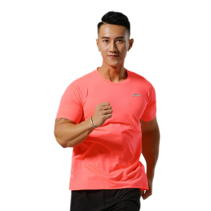 

Professional Men Running Quick Drying Short T-shirt Marathon Jogging T Shirt Outdoor Fitness Breathable Training Worlout Gym Top