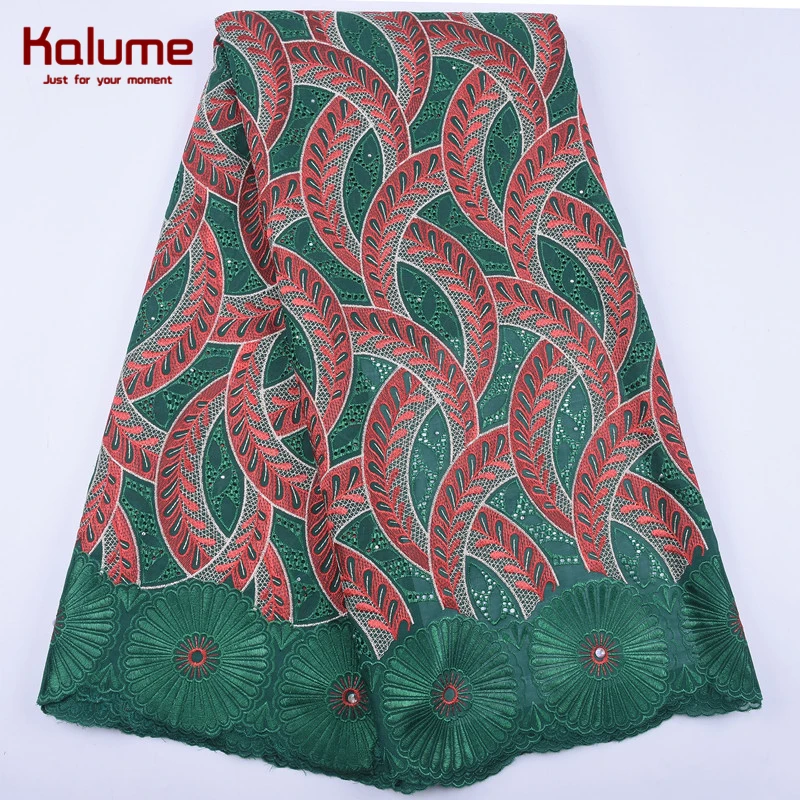 Высококачественная африканская швейцарская хлопковая кружевная ткань Kalume