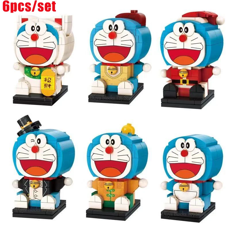 

2021 new jingle cat anime doraemon angel big doll building block toy movie model building block girl boy toy gift