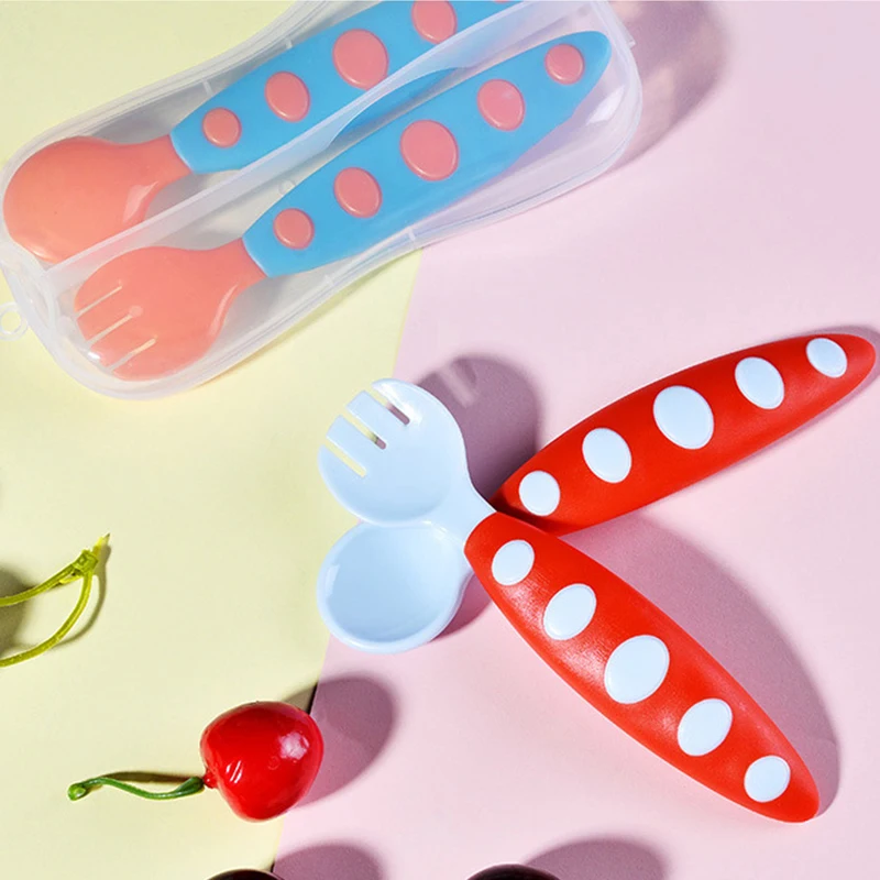 2 шт. силиконовые столовые приборы для детей|Ложки| |