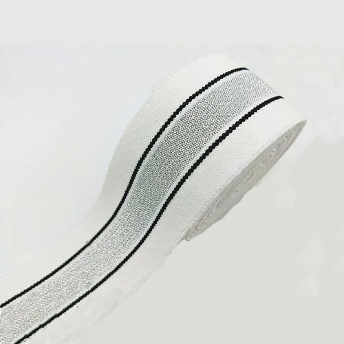 4cm White Silver 40 мм нейлоновая красочная резиновая резинка полосатые плечевые нижние ремни для тесьма для одежды Швейные DIY аксессуары для одежды 1 м - Цвет: 4cm White Silver