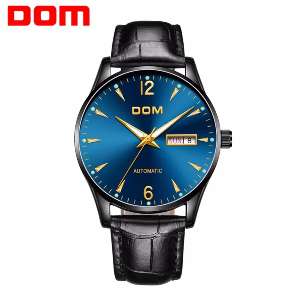 2020 новые механические Автоматические DOM Топ бренд Роскошные мужские часы ремень