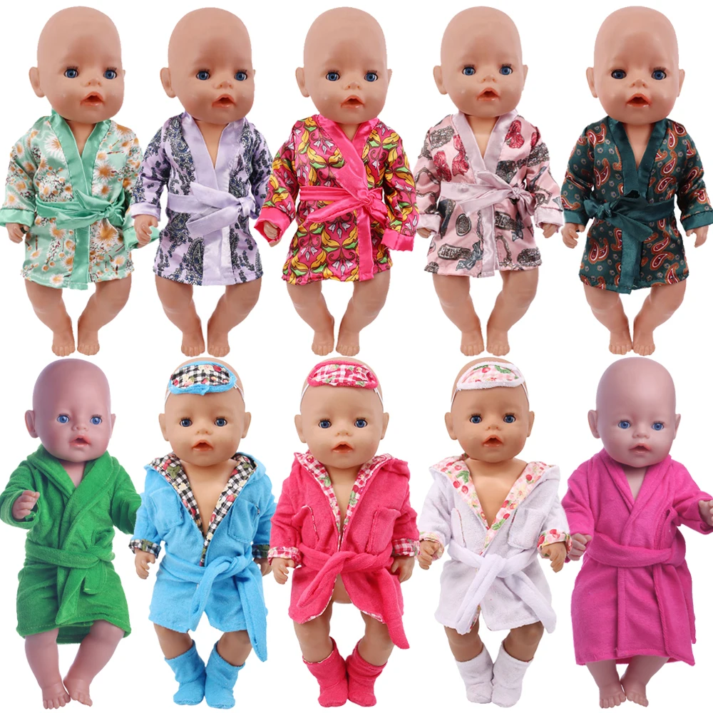

Doll Pajamas Robe Nightgowns Blanket Fit 18 Inch American&43Cm Baby New Born Doll Reborn Our Generation Christmas Girl`s Toy