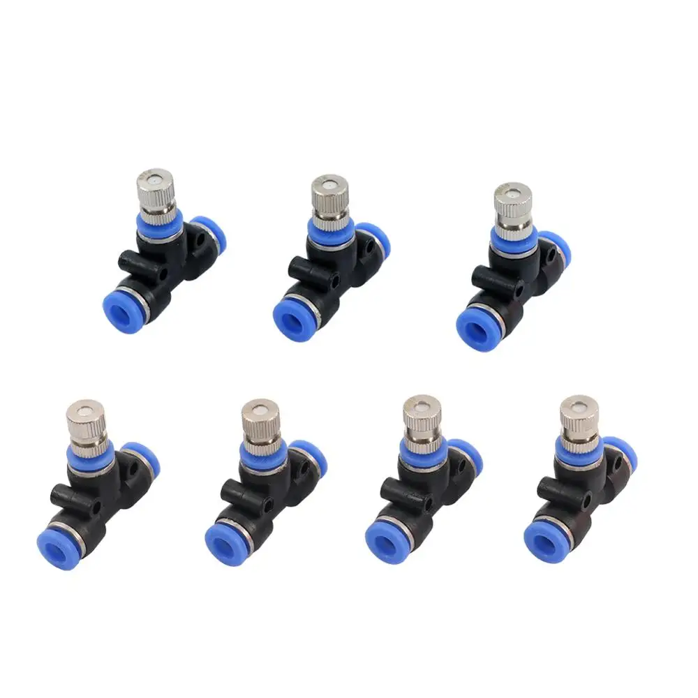 6mm Slide Lock Quick Connectors Plastic Garden Water Pneumatic Fittings Brass Nickel Plated Atomization Nozzles 100 Pcs