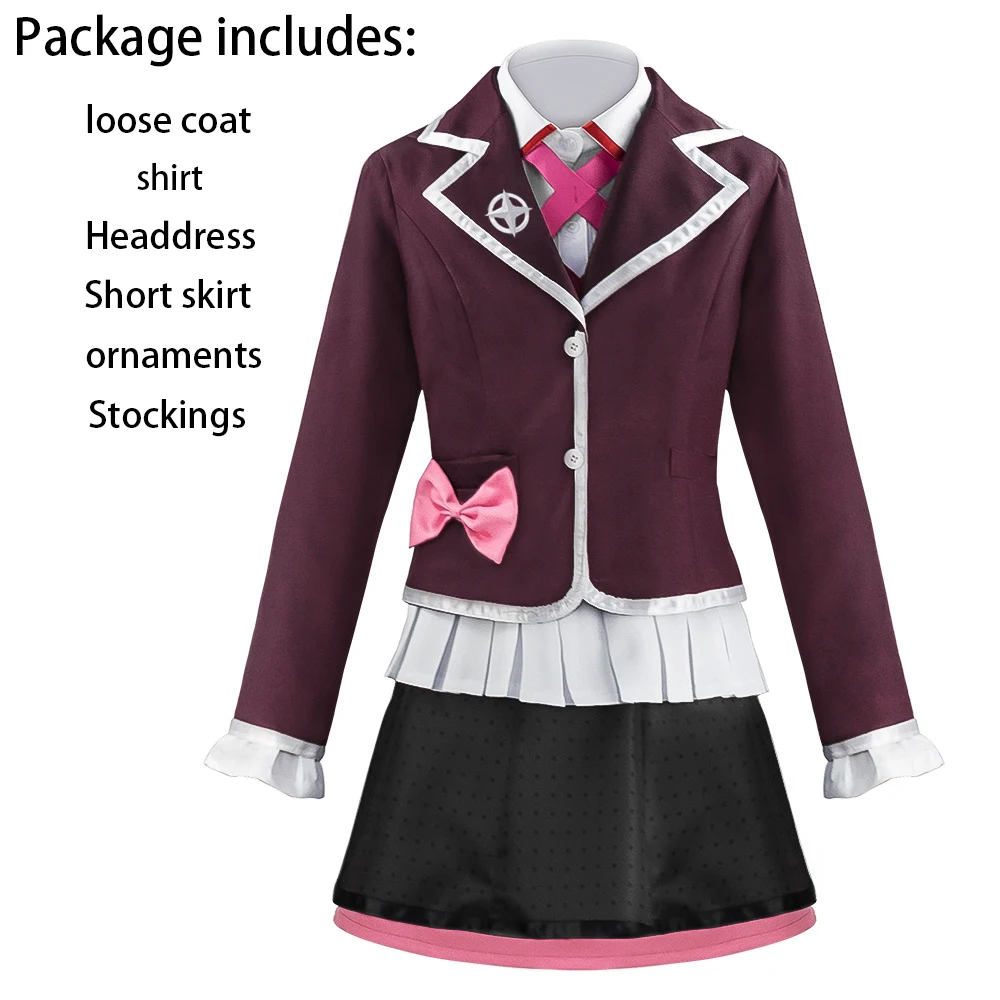 

Anime Danganronpa Utsugi Kotoko Cosplay Full Set School Girl Short Skirt Clothing Uniform Halloween Woman Party Clothes