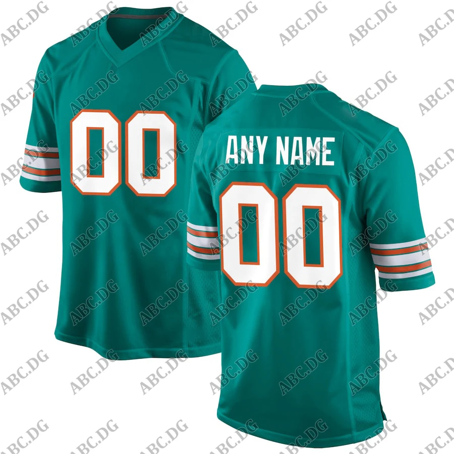 

Customized Stitch American Football Jersey Men Women Kid Youth Miami Aqua Alternate Custom Game Jersey Any Name Any Number