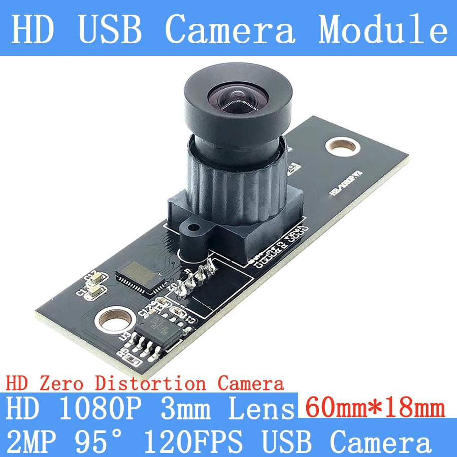 

2MP Full HD 1080P 95 Degrees Non Distortion High Frame 120FPS USB Camera Module Webcam Support OTG UVC Android Linux Windows