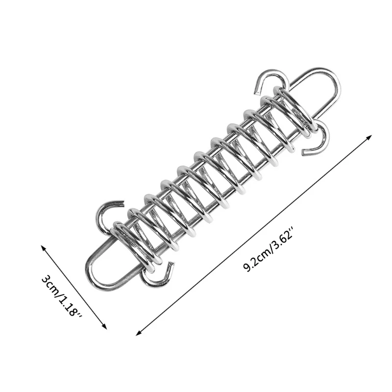 

85AB 5 Pcs Steel Tent Rope Tightener with Carabiner Clips Cord Adjuster Tensioner Outdoor Camping Pegs Windproof Spring Tent