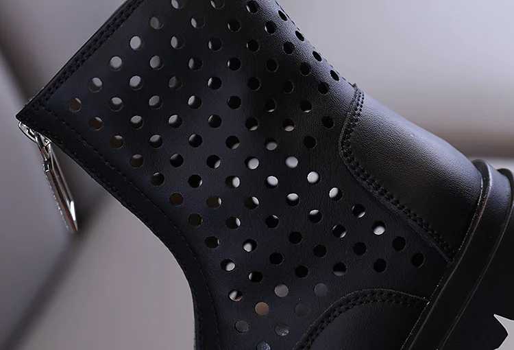 

Autumn Girls Casual Hollow Leather Boots Princess Soft Bottom Boots Leather Boots Children's Shoes Kids Boots Girls