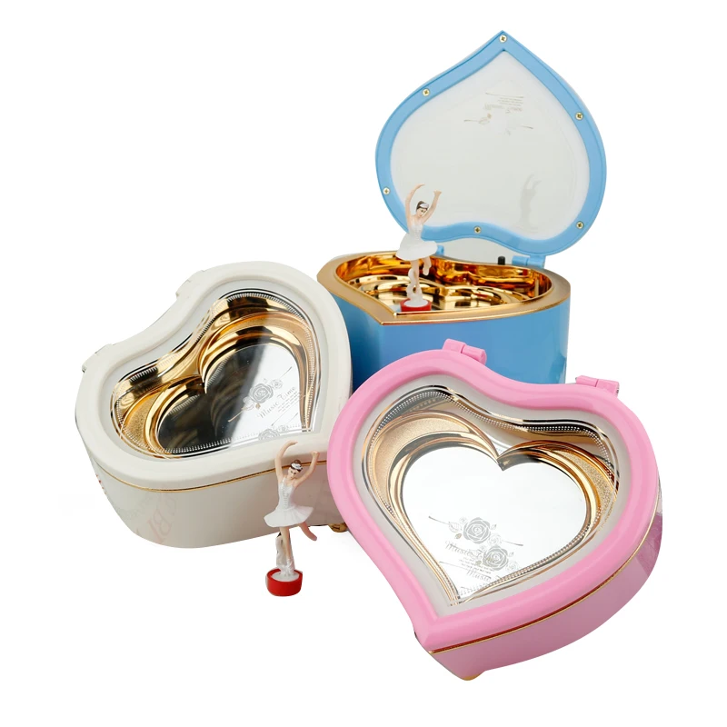 Музыкальная шкатулка в форме сердца для танцев балерины музыкальная Tous
