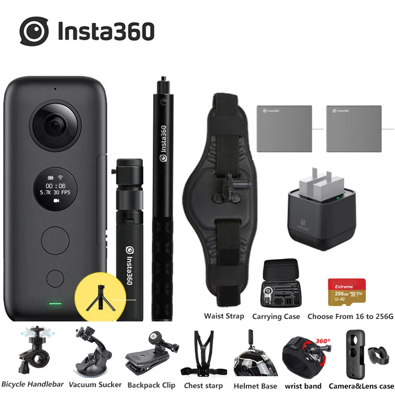 Insta360 one x 5,7 K 18MP Спортивная Экшн-камера для iPhone Android Insta 360 ONE X зарядное устройство время пули - Цвет: Bundle8