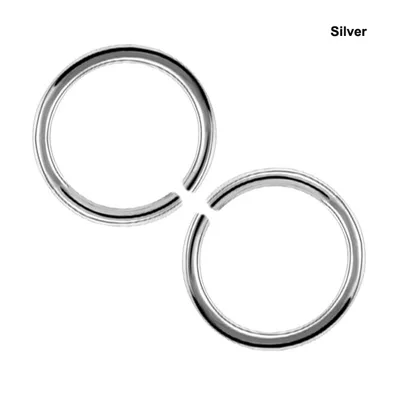 Silver x 2pcs 2 шт 20 г 0,8 мм тонкое кольцо в нос имитация перегородки спирали нострил пирсинг для губы поддельный пирсинг титана хряща поддельные серьги обруч - Окраска металла: Silver x 2pcs