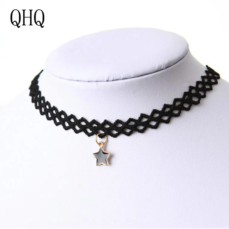 QHQ кулон ожерелье цепь со звездами neckless невидимые лучшие друзья Женщины Мода