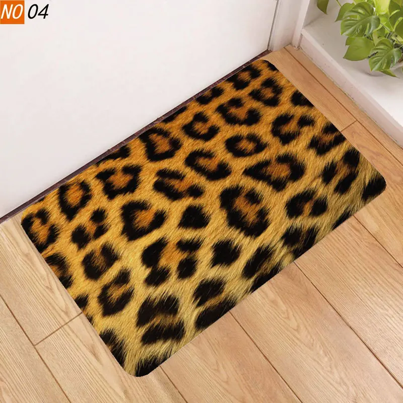 Leopard Sholisa, Противоскользящий коврик для ванной, 3d принт, леопард, Зебра, ковер для ванной, Прямоугольная форма, Нескользящие коврики для ванной, коврик для двери - Цвет: Leopard