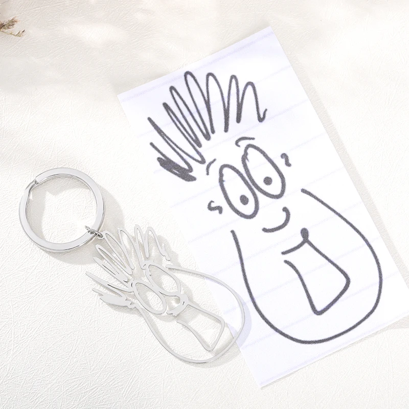 

Custom Kids Handwriting Photo Key Chain Children's Drawing Keychain Personalized Artwork Signature Keyring Jewelry Gifts Bff