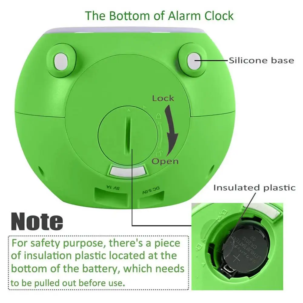 

Portable Cute Durable Kids Children Sleeping Training LED Night Light Temperature Display Alarm Clock Best Gift