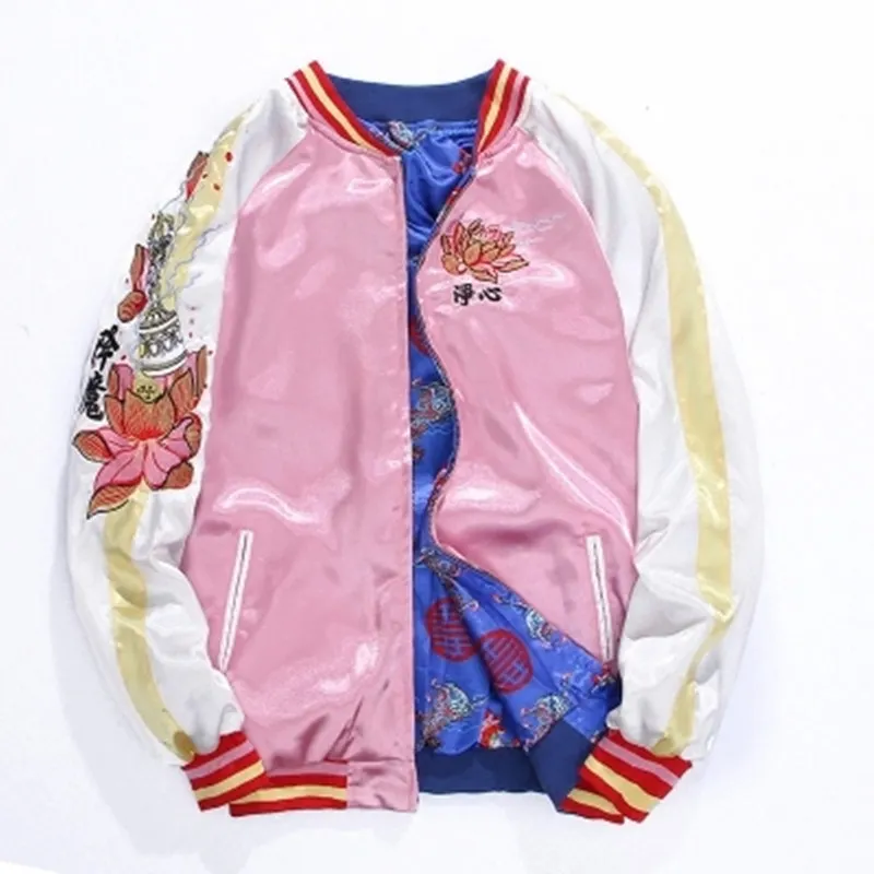 Куртка бомбер Мужская/Женская демисезонная с шелковой вышивкой|Женские куртки| |