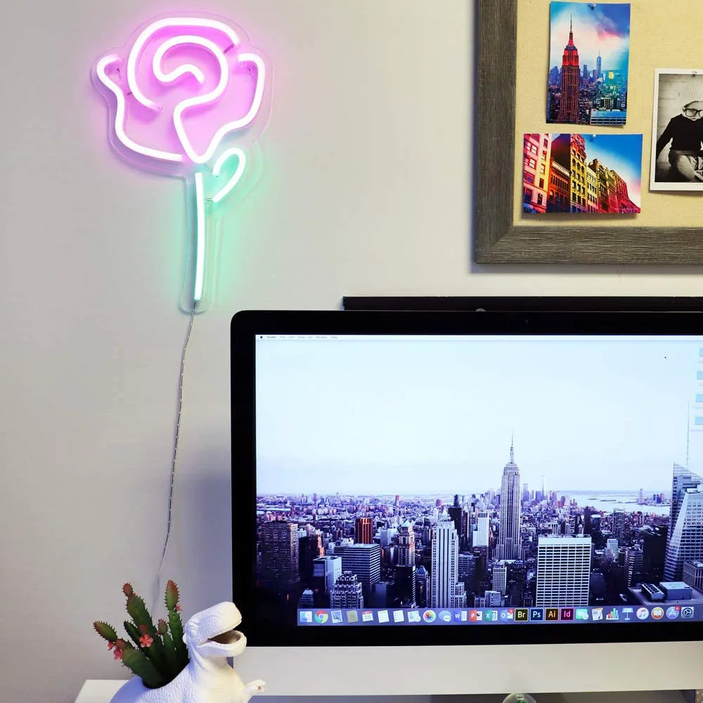 

USB LED Neon Light With Acrylic Back Panel Colorful Rainbow Wall Art Sign Lights Bedroom Party Wedding Decor Hanging Neon Lamp