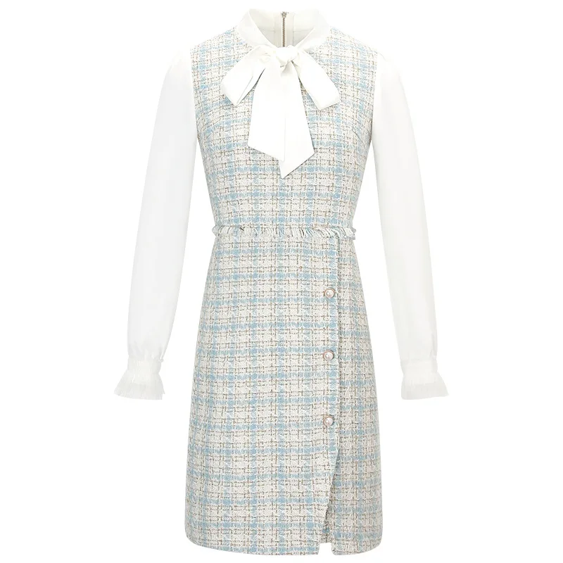 Новинка 2019 года сезон осень-зима Женское шерстяное платье трапециевидной формы с