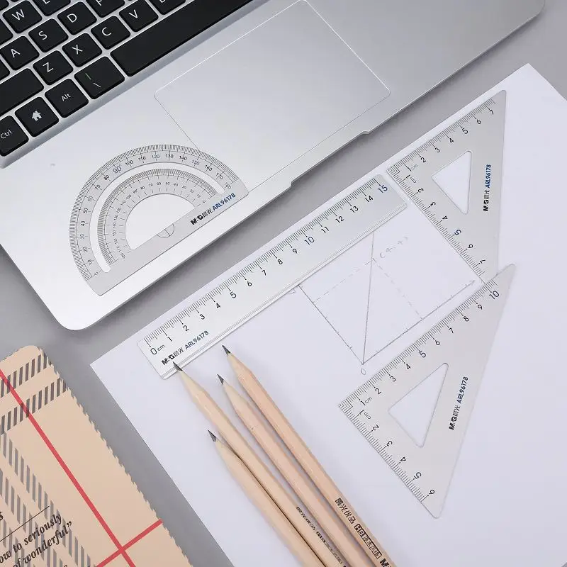 1 Набор студентов из алюминиевого сплава линейка набор 4 треугольная полукруг 15