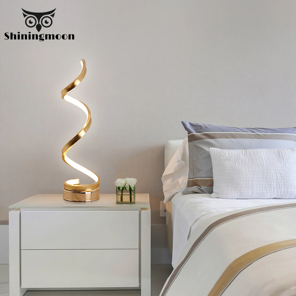 Современная светодиодная настольная лампа для спальни черная железная гостиной