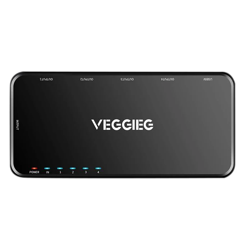 

Разветвитель VEGGIEG V-HD03 HDMI, разветвитель 1 в 4 выхода 4K для монитора, разветвитель 1X4 HDMI HDCP для Fire Stick Apple TV