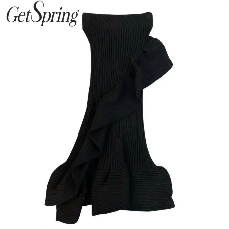 Getвесенняя Женская юбка с эластичной резинкой на талии вязаные юбки