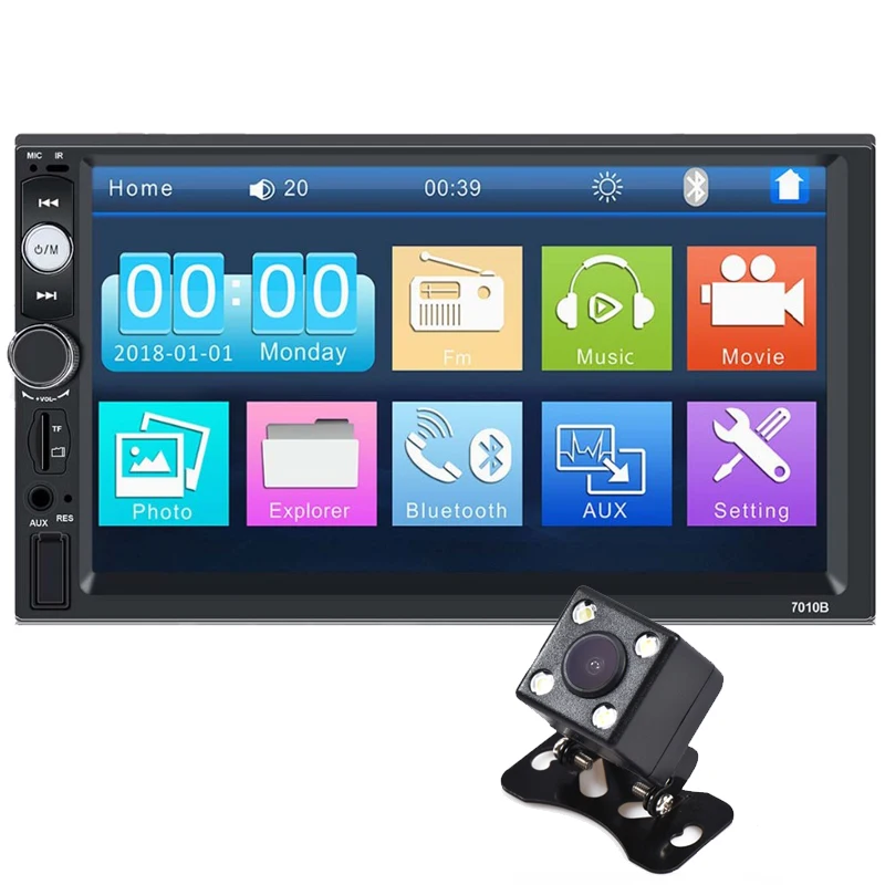 

7-Inch Touch Screen 2 Din Multimedia DVD Player Stereo Universal Vehicle Radio with Camera