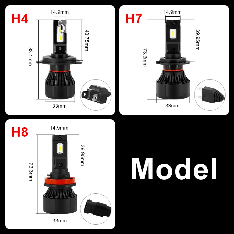 

EURS H4 Led Headlight for Auto Super LED Bulb for Car Light Bulb H1 H7 LED H11 9005 9006 HB3 HB4 9012 12000LM Fog lamps 12V 24V