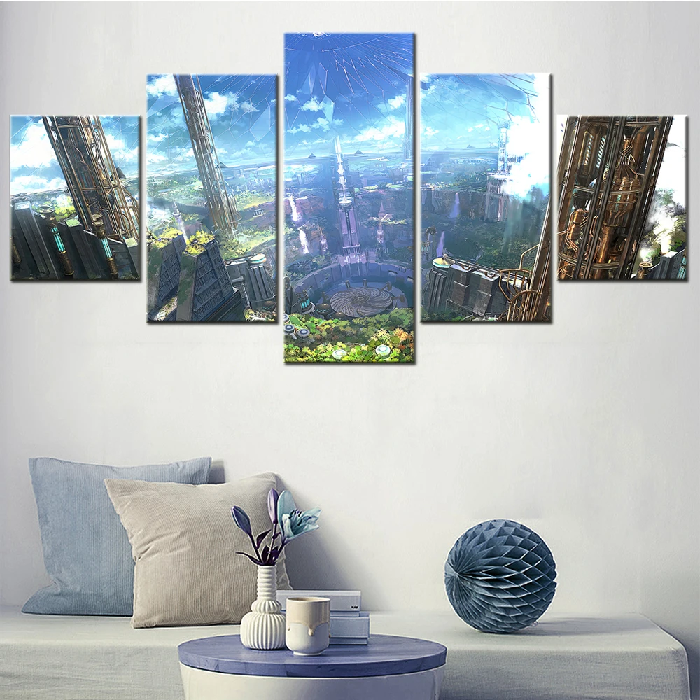 Художественный настенный плакат из аниме на холсте 5 шт. | Дом и сад