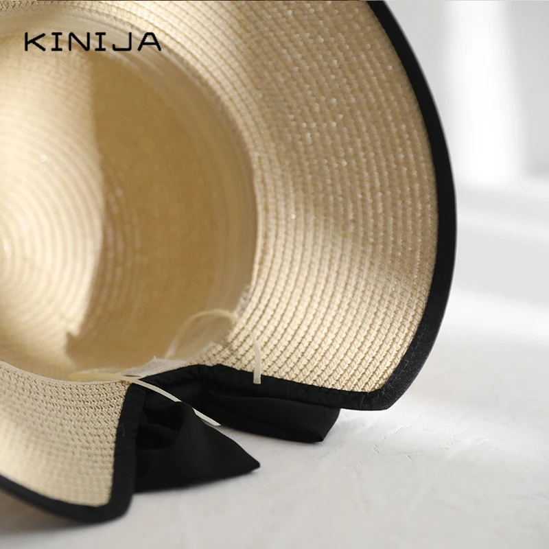 Гавайская соломенная шляпа с бантом от солнца для отдыха и путешествий в стиле