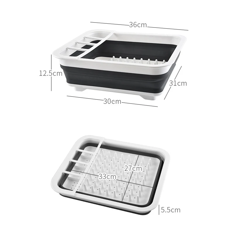

Folding Drain Rack Dishes Cutlery Storage Box Drainer Stand Cup Holder for Kitchen Tableware B1