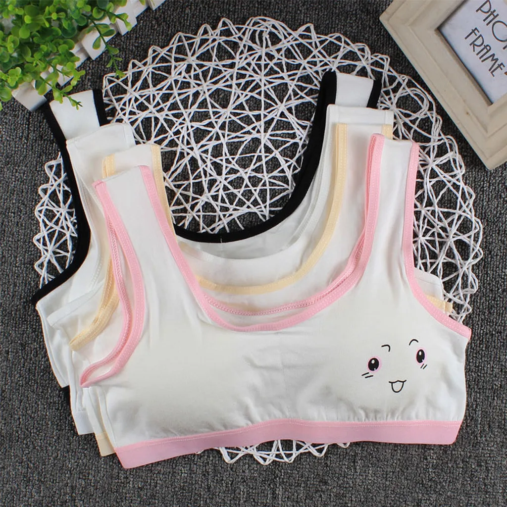 2 предмета новое милое нижнее белье с принтом для девочек бюстгальтер жилет