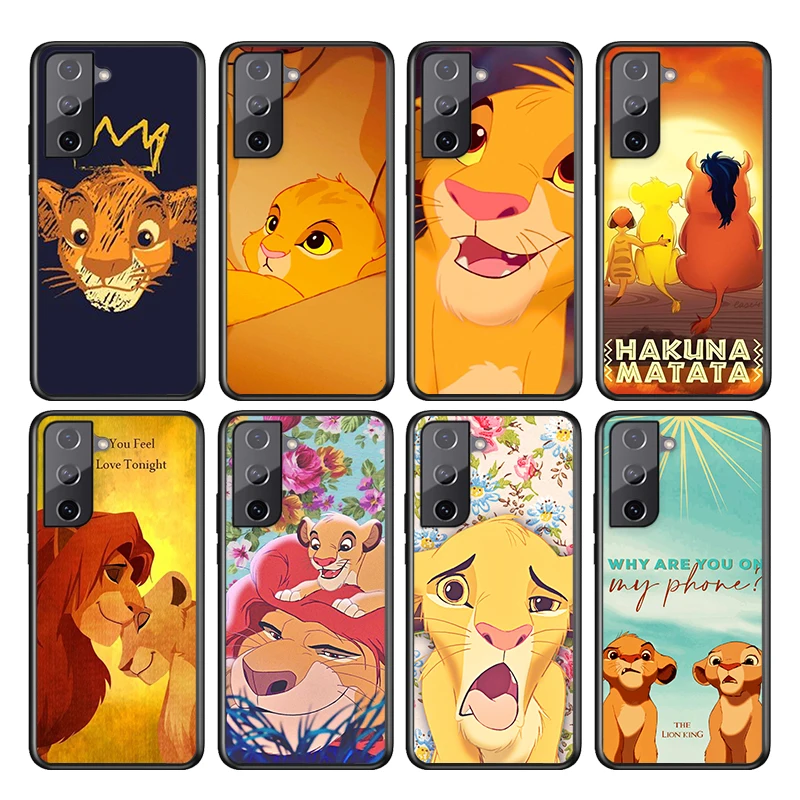 

For Samsung S22 S21 S20 FE Ultra Pro Lite S10 5G S10E S9 S8 S7 S6 Edge Plus Soft TPUThe lion king Black Phone Case